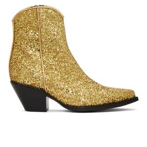 R13 Sparkling Gold Ankle Booties